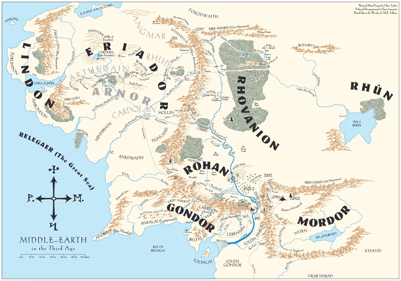 hobbit kingdom of middle earth map