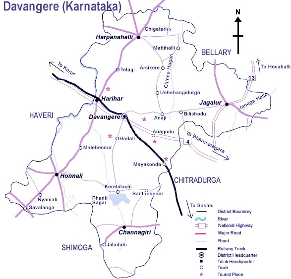 Davanagere Towns, Villages and Cities