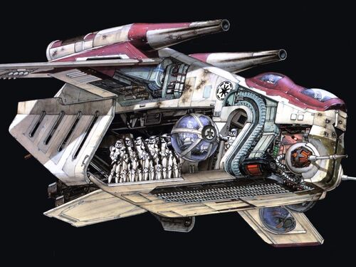 Papercraft imprimible y armable de Star Wars - Low Altitude Assault Transport. Manualidades a Raudales.