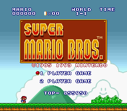 Title screen of SMB in All-Stars