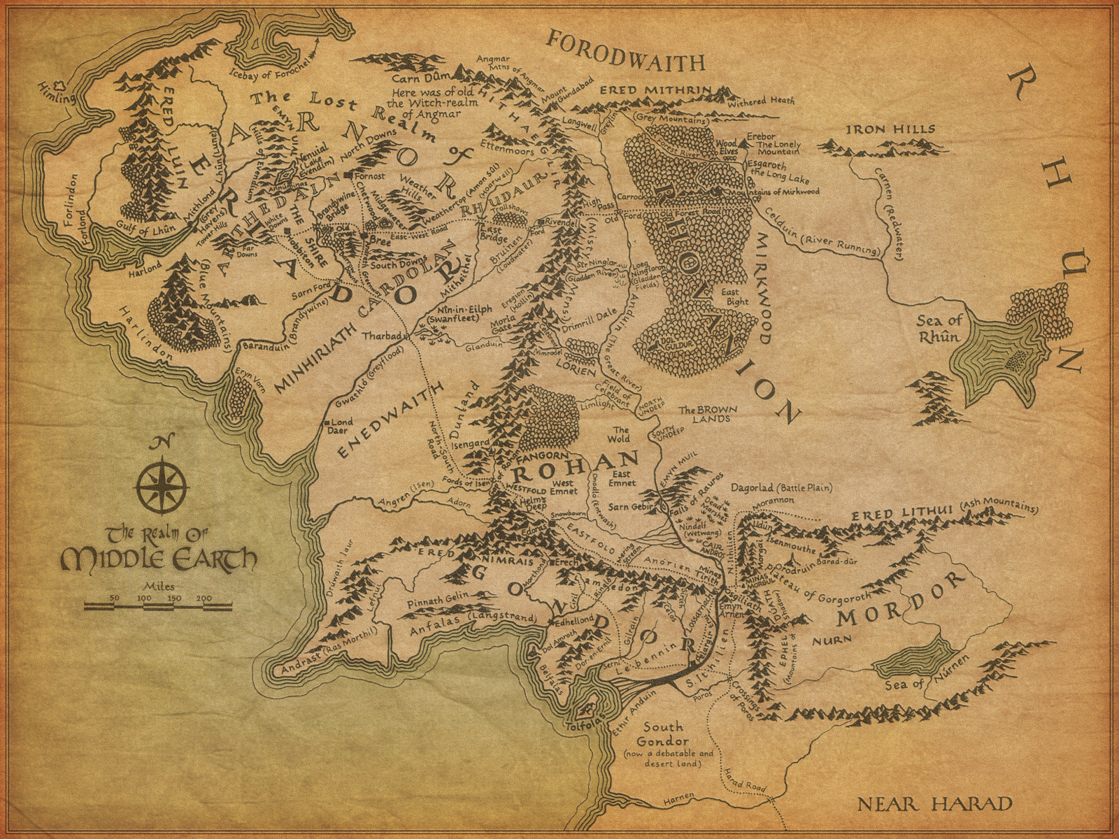 Mittelerde Karte Frodos Weg