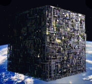 Borg cube orbits Earth