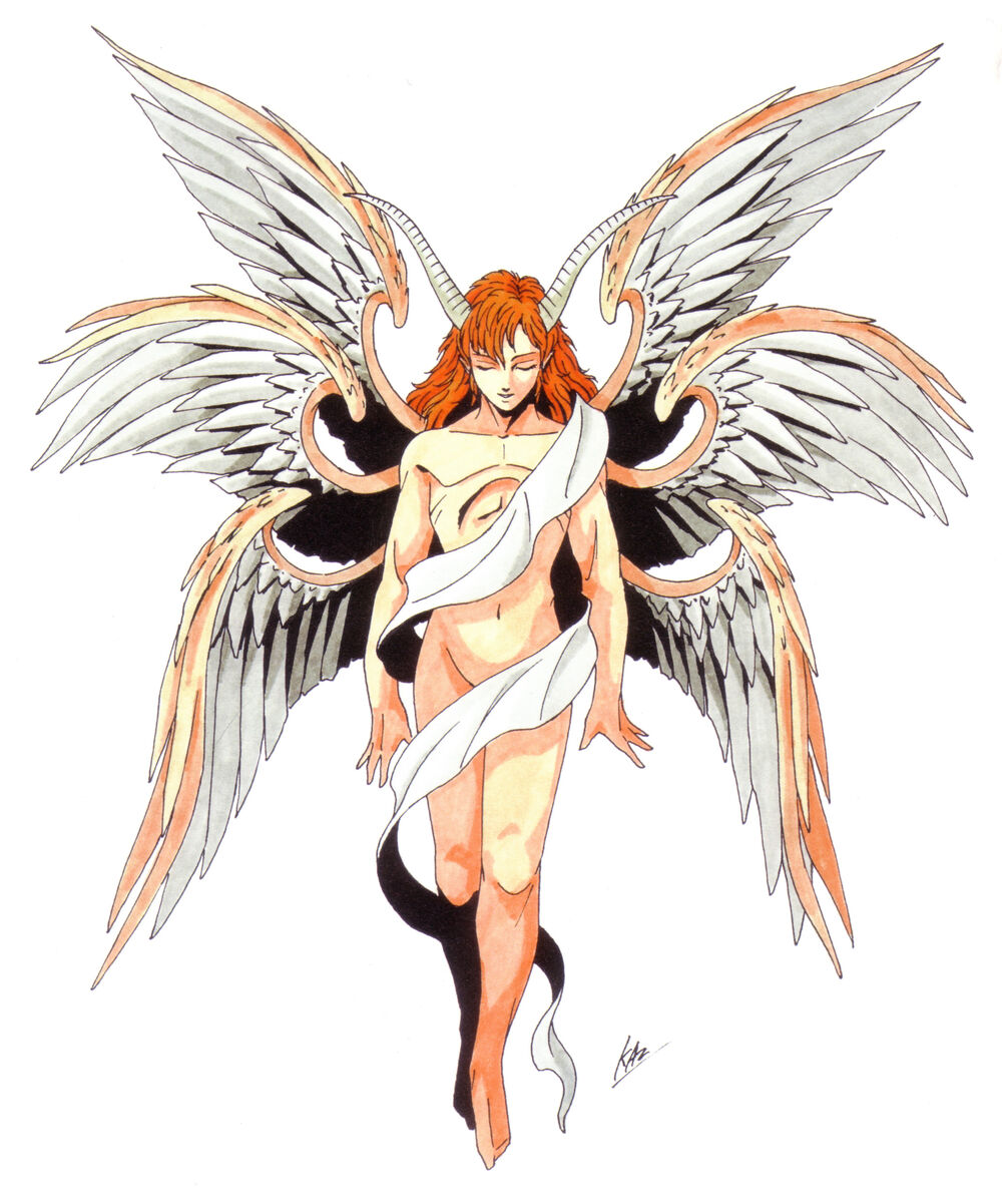 lucifer and louis cypher (shin megami tensei) drawn by kazuma_kaneko