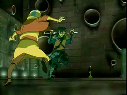 Aang evades Jet