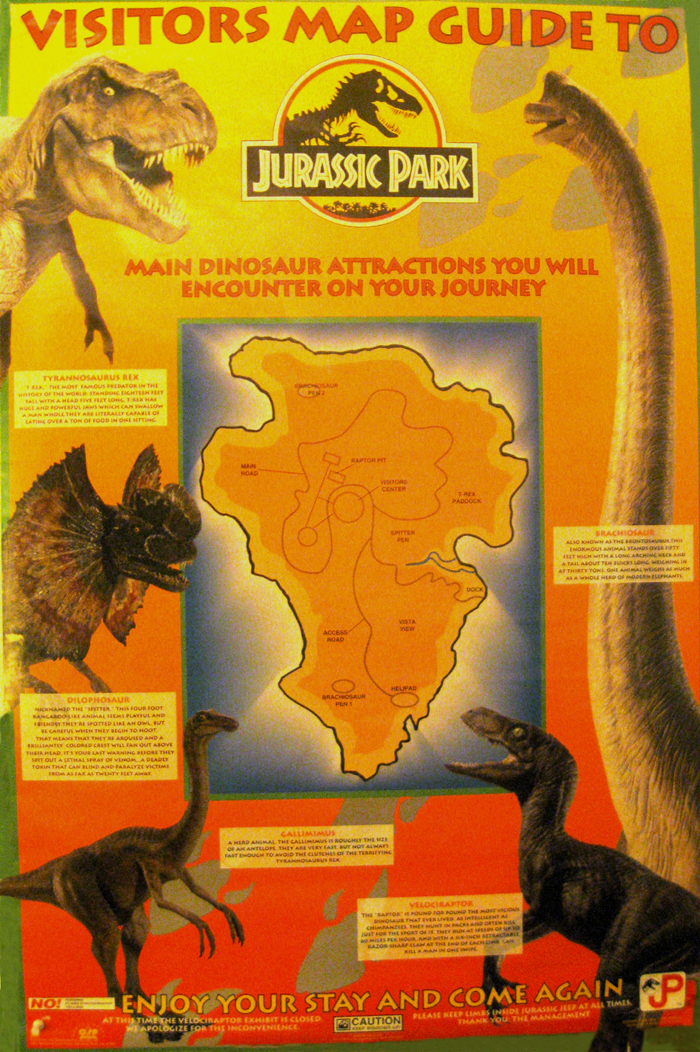 Image Jp Poster Visitormapguide Park Pedia Jurassic Park Dinosaurs Stephen Spielberg 3719