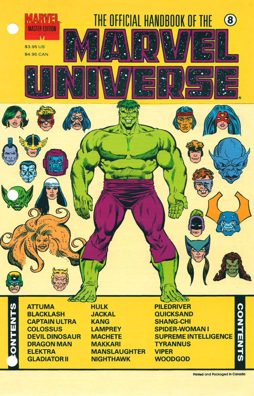 Official Handbook of the Marvel Universe Master Edition Vol 1 8 Marvel Comics Database