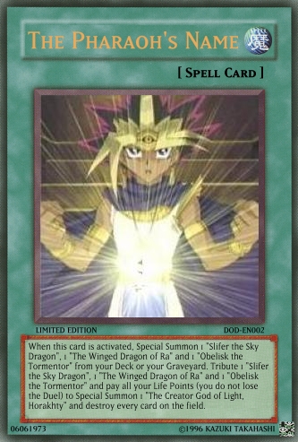 Yugioh rivals of the pharaoh cards. 