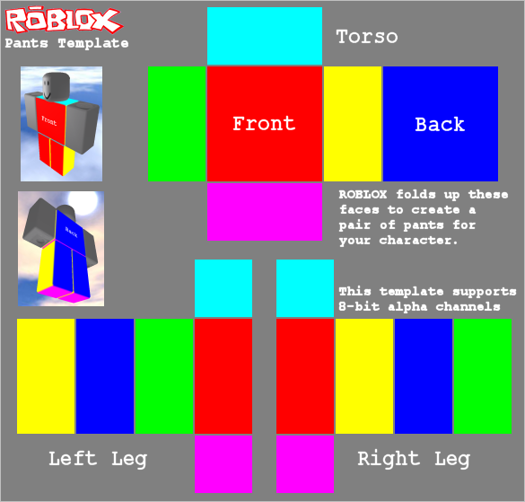 roblox pants template size