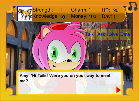 sonic girls dating sim rpg