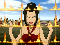 Azula tijdens haar vakantie op het strand