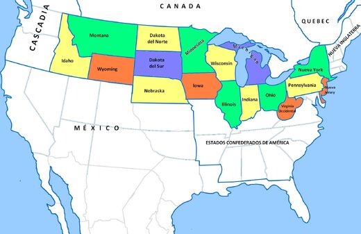 Mapa Unión de Estados Libres