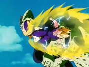 Cell cuando es golpeado por Gohan Saiyan 2