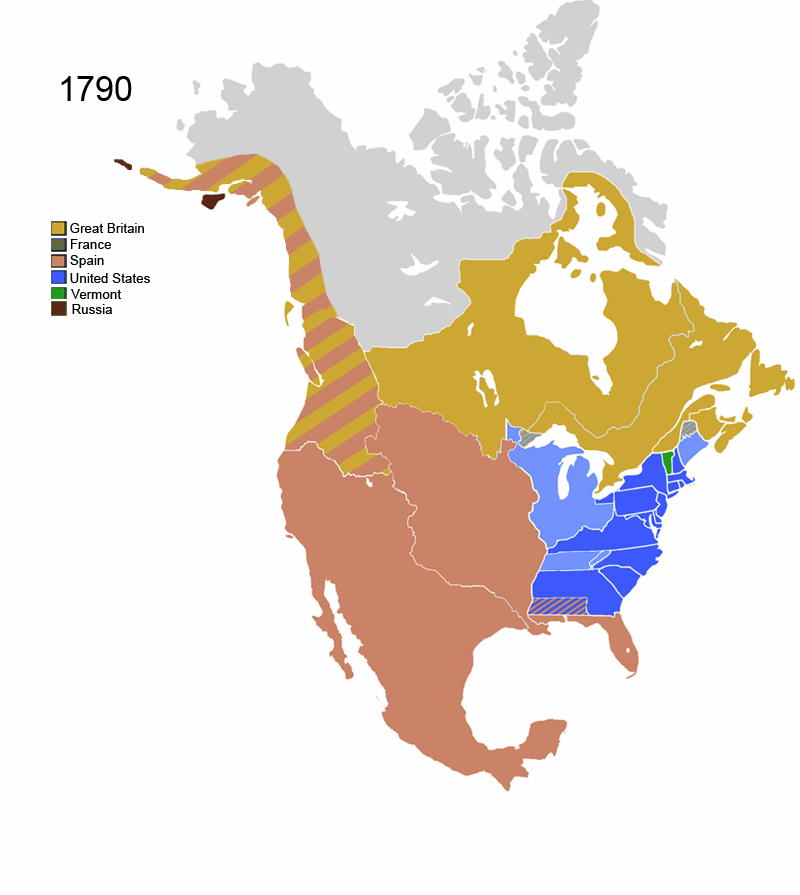 Map of North America in 1790