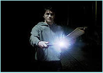 Lumos' is the light spell. When cast the casters tip of their wand ...