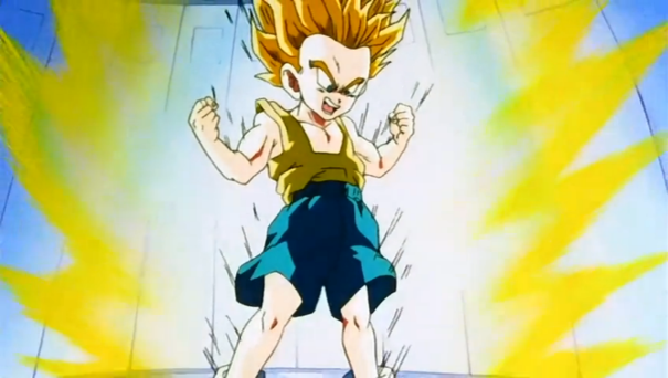 Trunks Turns Super Saiyan In Front Of Vegeta
