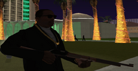 Carl Johnson con un rifle