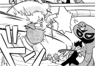 Agatha defeated by Blue and Koga