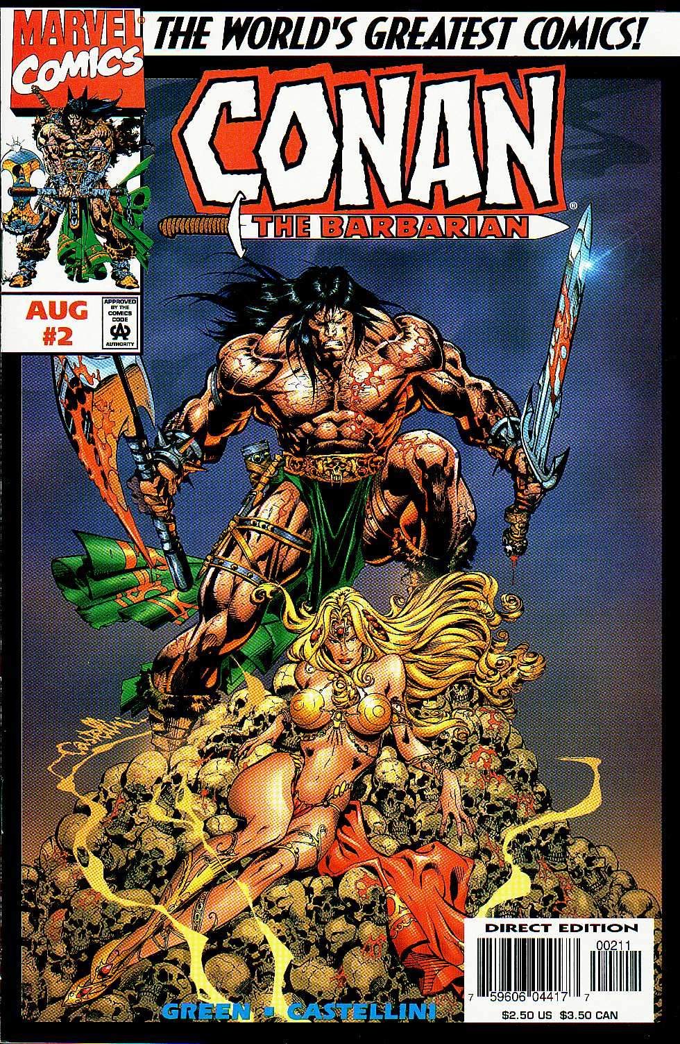 CONAN THE BARBARIAN # 2 FN+ (6.5) B. SMITH ART- GLOSSY- CENTS- 1970- WHITE PGS CONAN THE BARBARIAN # 2 FN+ (6.5) B. SMITH ART- GLOSSY- CENTS- 1970- WHITE PGS