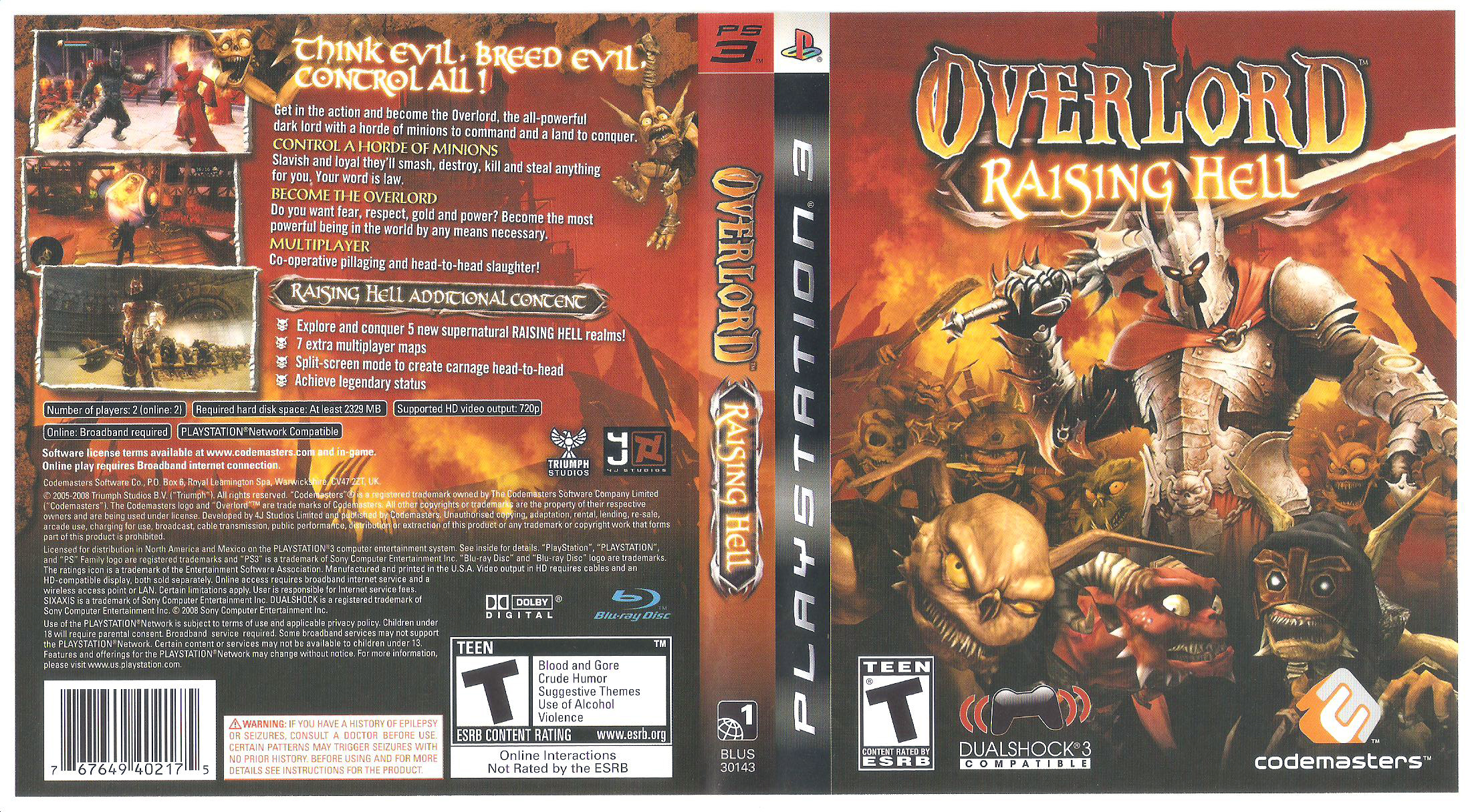 overlord raising hell playstation 3