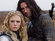 Merlin season 3 - Emilia Fox is Morgause and Tom Ellis is King Cenred