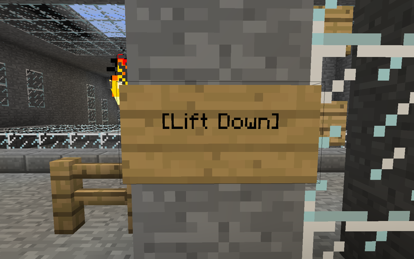 Once both signs are made correctly, the player will recieve a message in chat that the lift signs are created and linked.