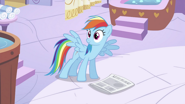 http://img2.wikia.nocookie.net/__cb20120401142501/mlp/images/thumb/2/26/Rainbow_Dash_with_newspaper_on_floor_S2E23.png/640px-Rainbow_Dash_with_newspaper_on_floor_S2E23.png