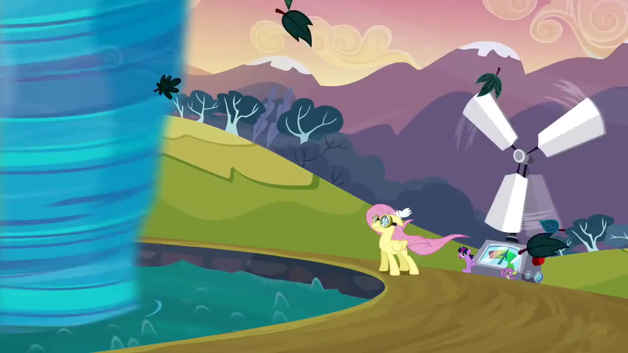 Fluttershy_preparing_to_enter_the_tornad