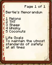 Bertie's Memo