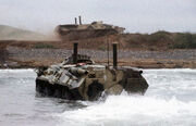 BTR-70 coming ashore