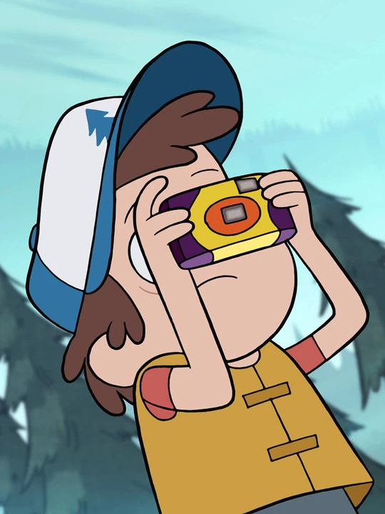 Image S1e2 dipper pines taking picture small.jpg Gravity Falls Wiki