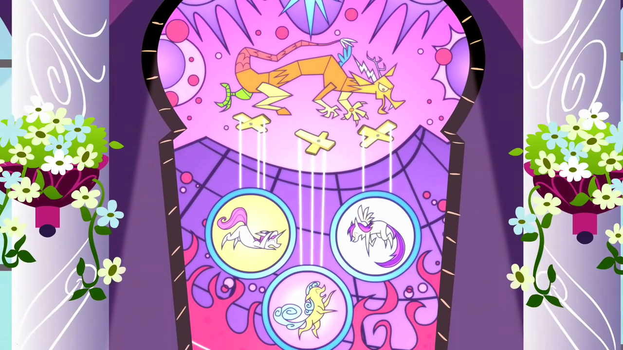Window_depicting_Discord_and_ponies_S2E01.png