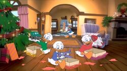 Donald and his nephews in Stuck on Christmas