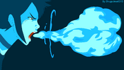 Ren breathing fire
