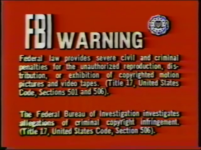 20th Century Fox Home Entertainment Warning Screens - The FBI Warning ...