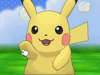 Pikachu chocando los cinco en el Poké Recreo XY