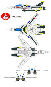 VF1S Fighter-Left-Top-Bottom-Front-Back