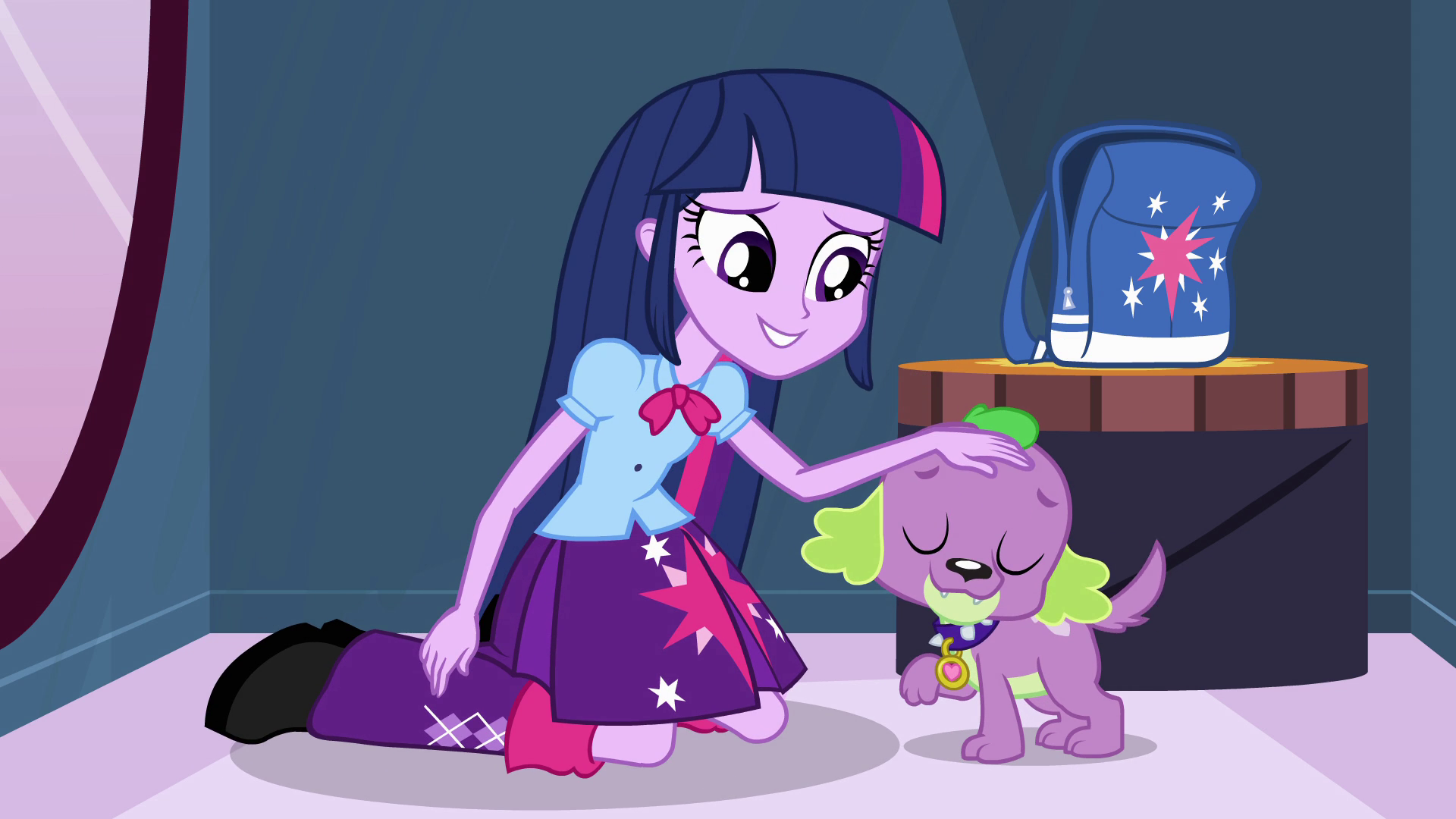Image Twilight petting Spike EG.png My Little Pony Friendship is