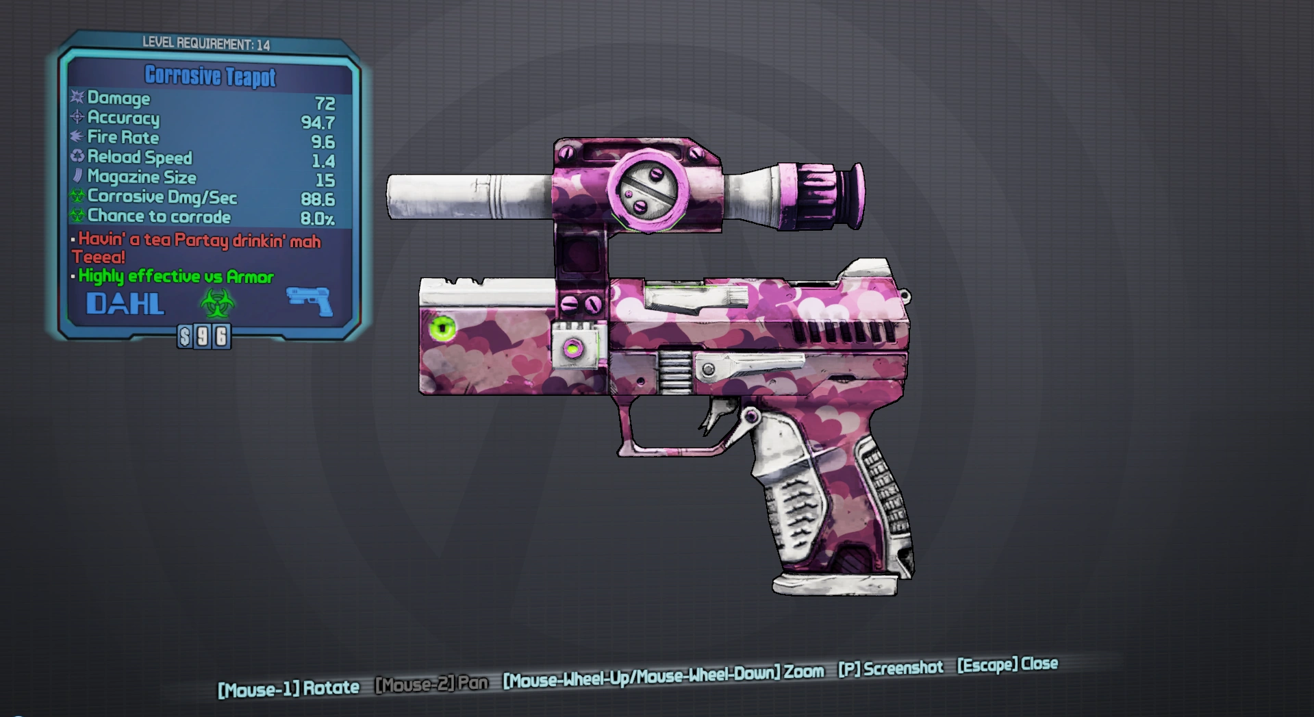 Teapot/Variant Chart Borderlands Wiki Walkthroughs, Weapons