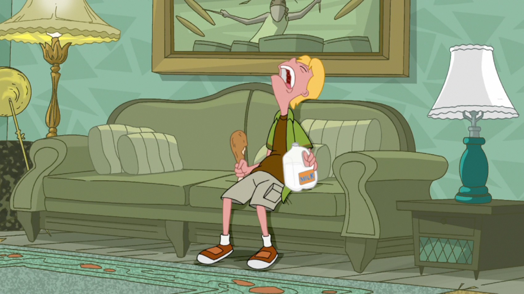 Image Jeremy with turkey and milk.jpg Phineas and Ferb Wiki Your Guide to Phineas and Ferb