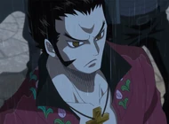 Mihawk en la ejecución de Roger