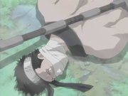 Zabuza aparentemente muerto