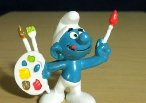 painter smurf figurine