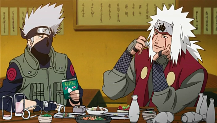 Borracho Jiraiya y Kakashi - Naruto Wiki - Wikia