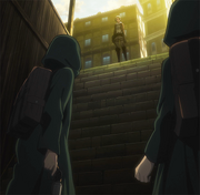 Annie confronted by Armin and co
