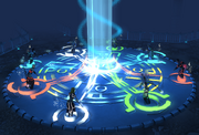 The teleportation beam is created