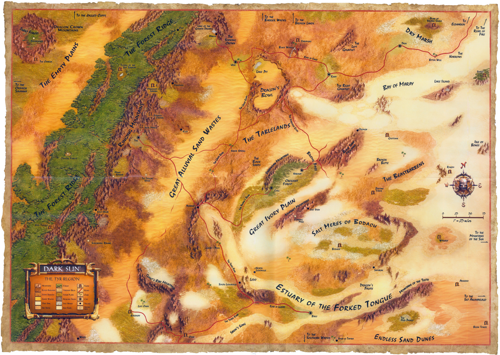 dark sun original boxed map of tyr