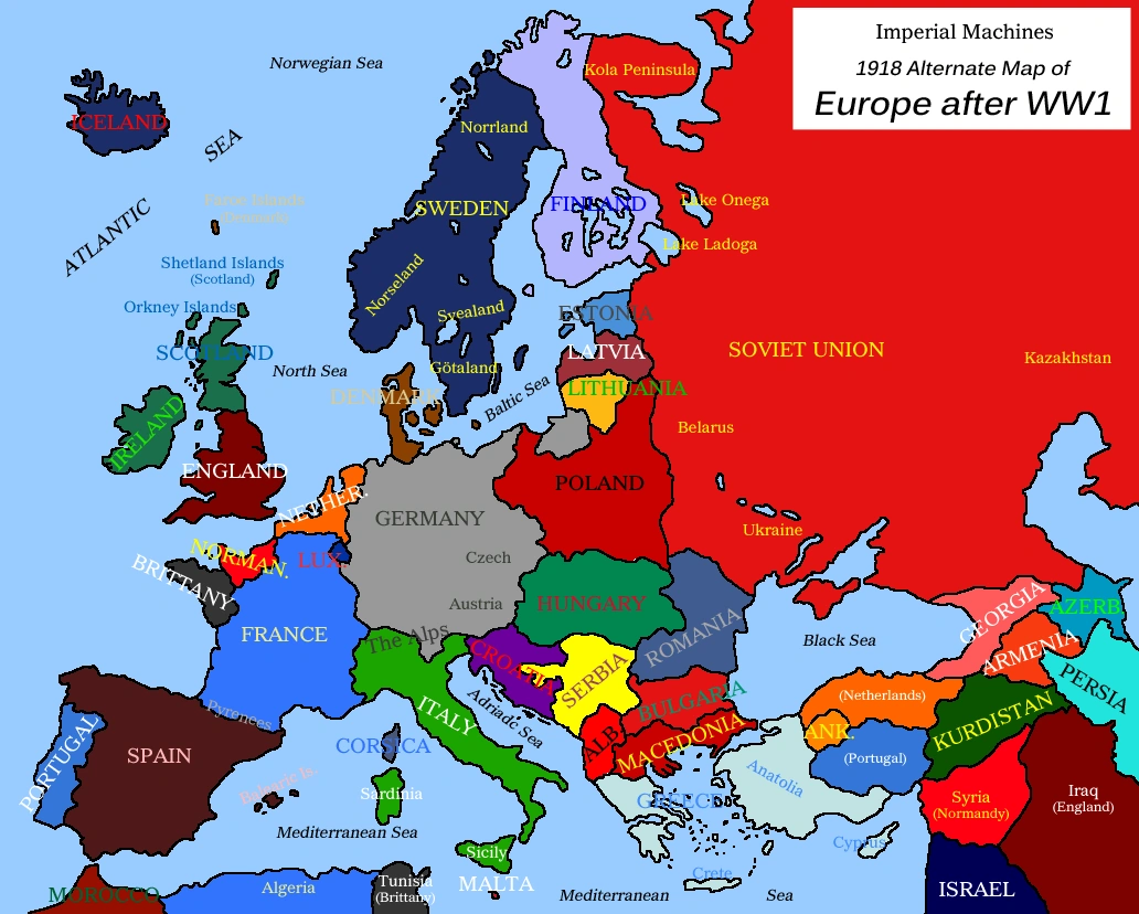 Image - Blank map of Europe 1918 with text by eric4e -ENG- (Imperial ...