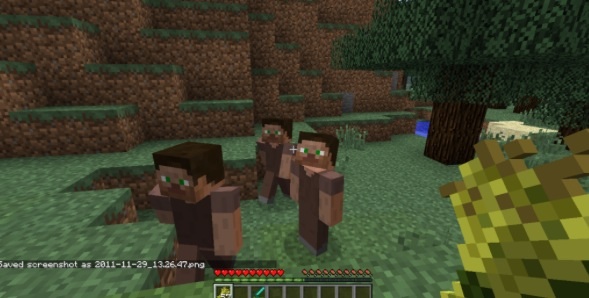 Image Steve Villagers In A Grass Biome Minecraft Wiki
