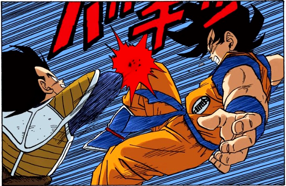 vegeta catches goku