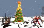 Flaming Christmas tree